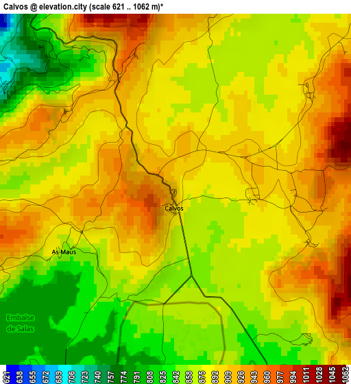 Calvos elevation map