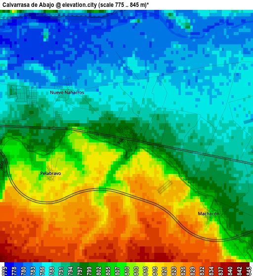 Calvarrasa de Abajo elevation map