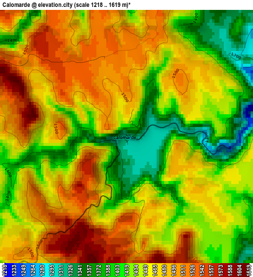 Calomarde elevation map