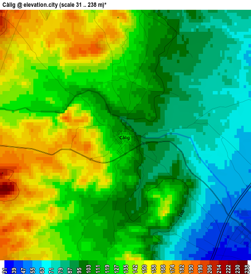 Càlig elevation map