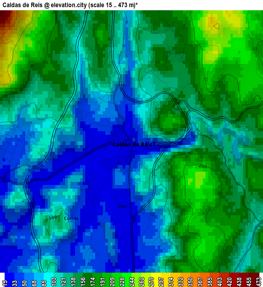 Caldas de Reis elevation map