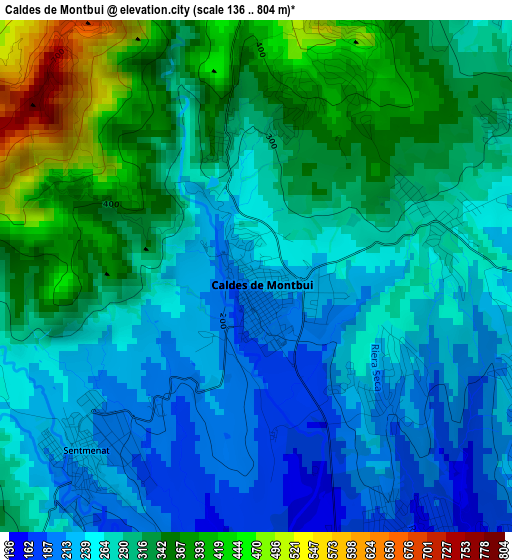 Caldes de Montbui elevation map