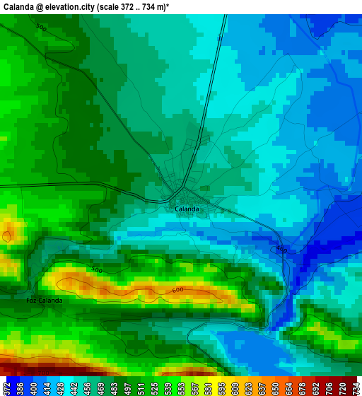 Calanda elevation map