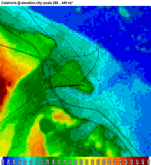 Calahorra elevation map