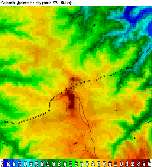 Calaceite elevation map