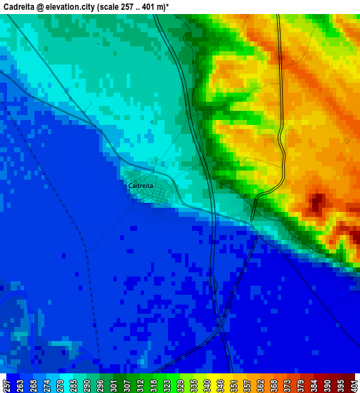 Cadreita elevation map