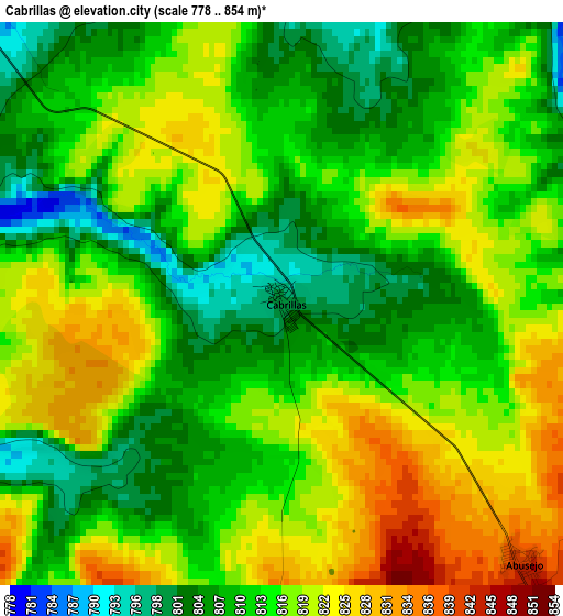 Cabrillas elevation map