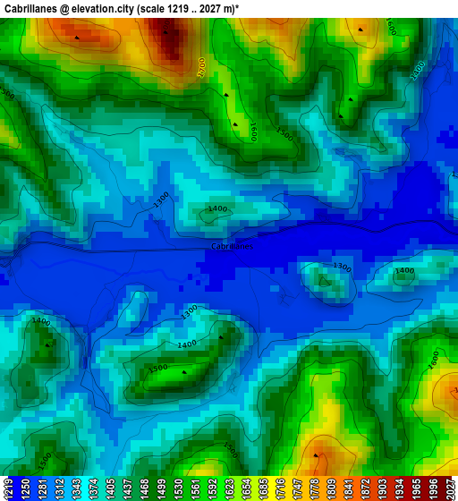 Cabrillanes elevation map