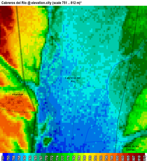 Cabreros del Río elevation map