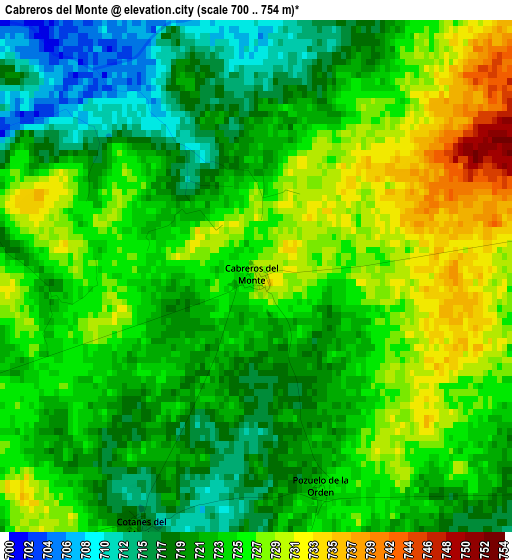 Cabreros del Monte elevation map