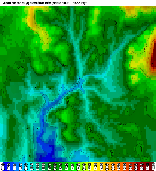 Cabra de Mora elevation map