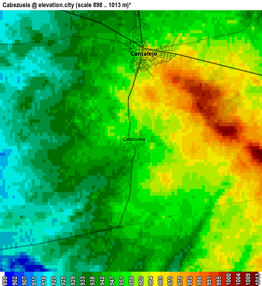 Cabezuela elevation map