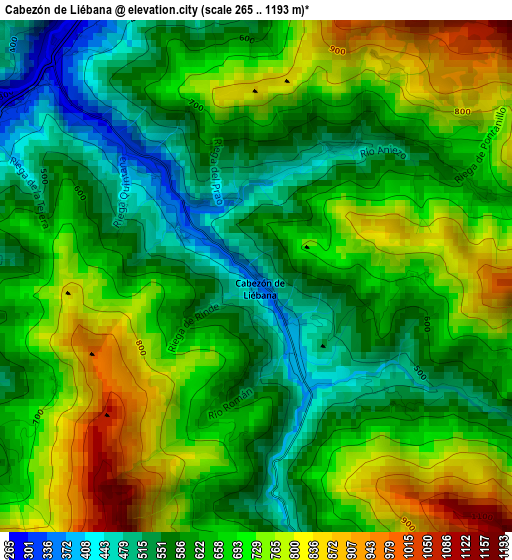 Cabezón de Liébana elevation map