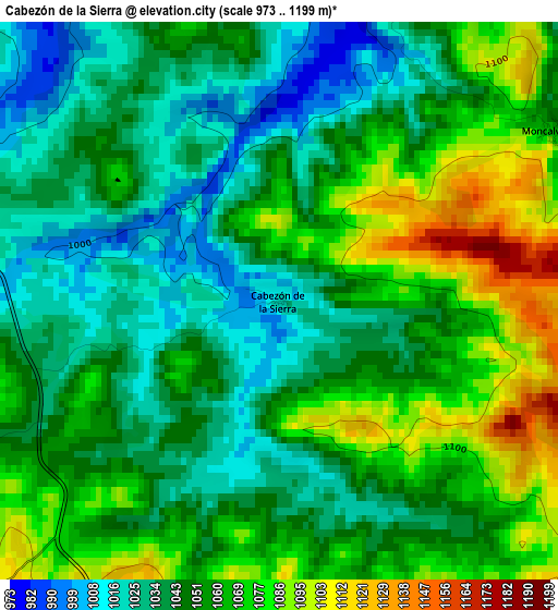 Cabezón de la Sierra elevation map