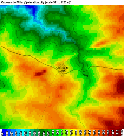 Cabezas del Villar elevation map