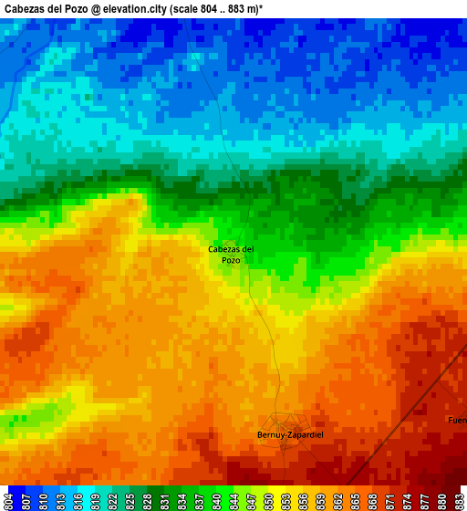 Cabezas del Pozo elevation map