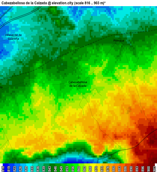 Cabezabellosa de la Calzada elevation map