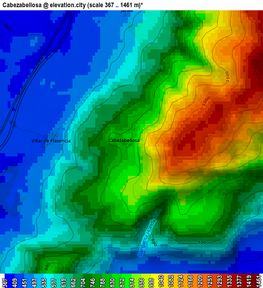 Cabezabellosa elevation map