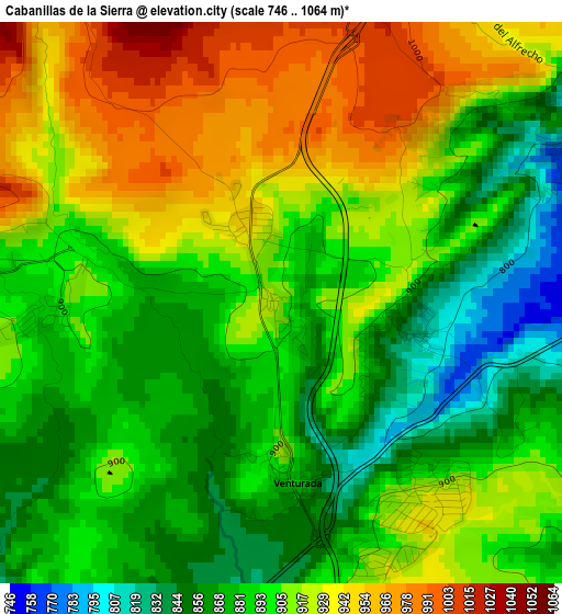 Cabanillas de la Sierra elevation map