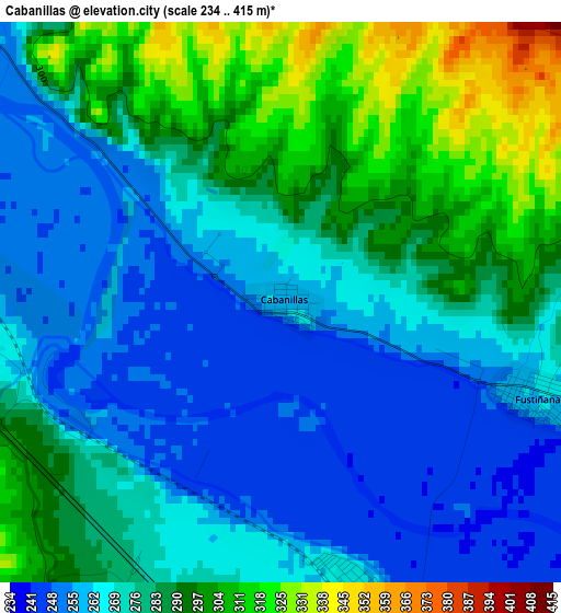 Cabanillas elevation map