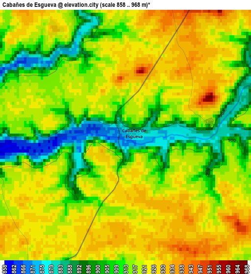 Cabañes de Esgueva elevation map