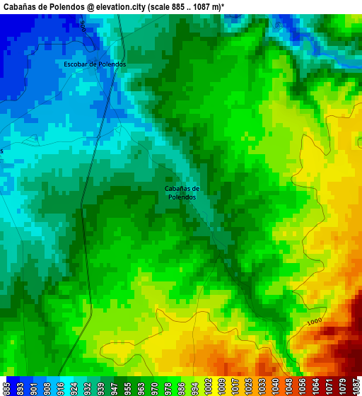 Cabañas de Polendos elevation map