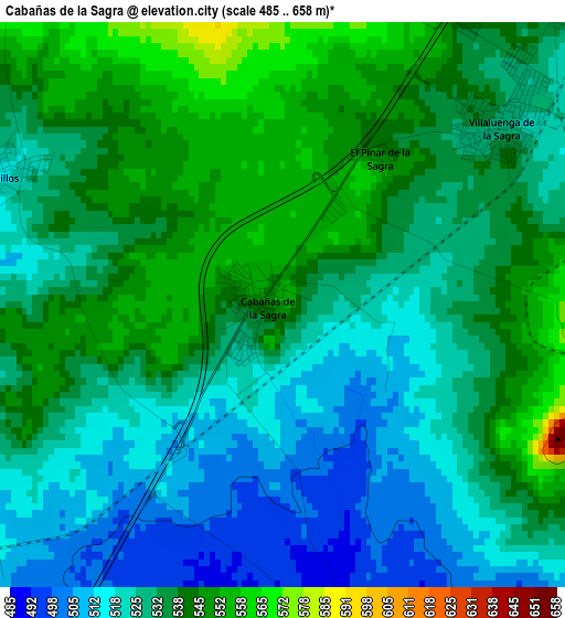 Cabañas de la Sagra elevation map