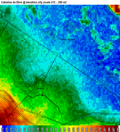 Cabañas de Ebro elevation map