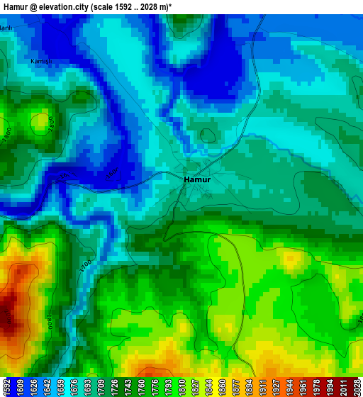 Hamur elevation map