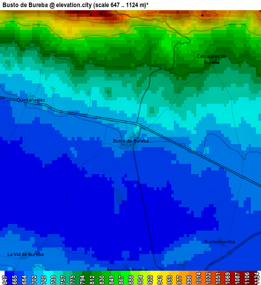 Busto de Bureba elevation map