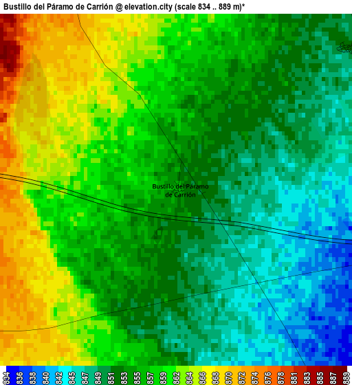 Bustillo del Páramo de Carrión elevation map