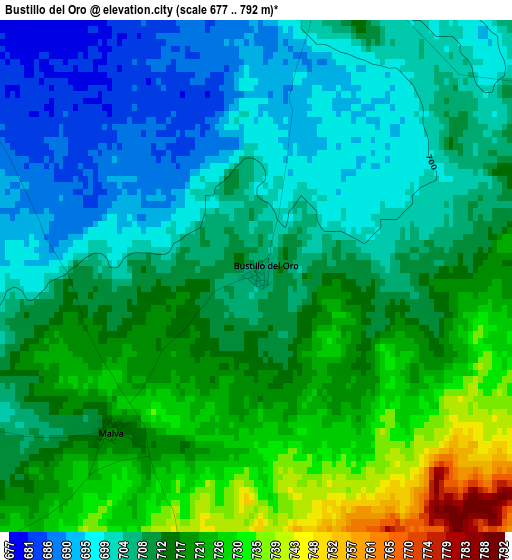 Bustillo del Oro elevation map