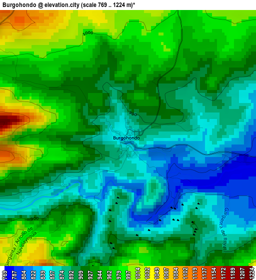 Burgohondo elevation map