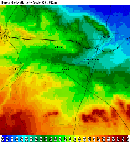 Bureta elevation map