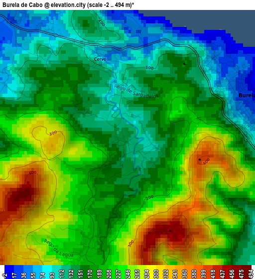 Burela de Cabo elevation map