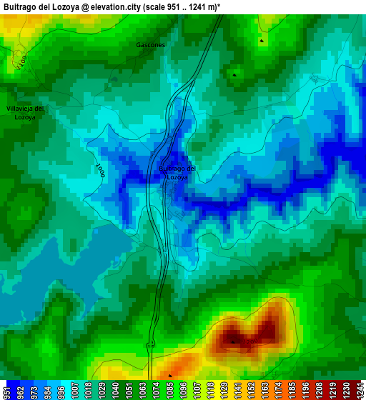 Buitrago del Lozoya elevation map