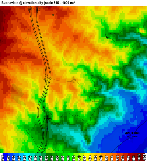 Buenavista elevation map