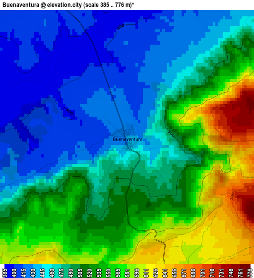 Buenaventura elevation map