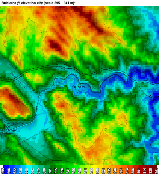 Bubierca elevation map