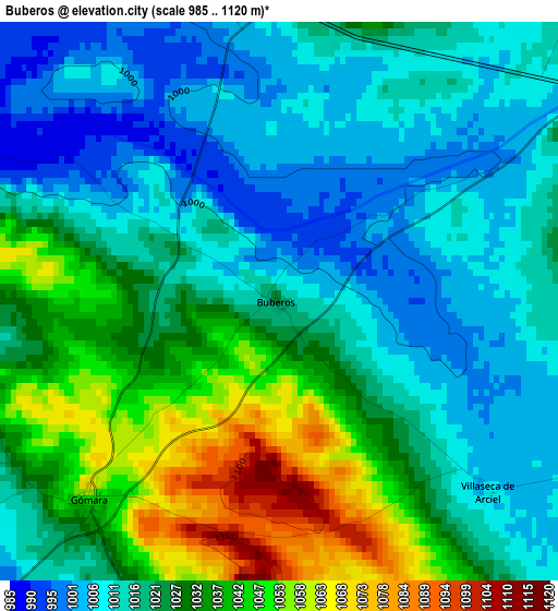 Buberos elevation map