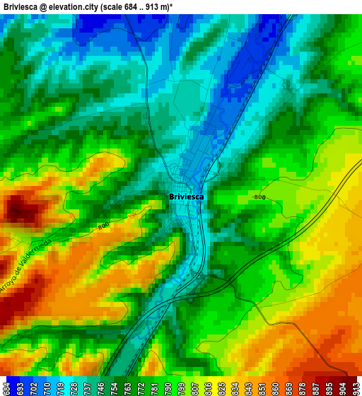 Briviesca elevation map