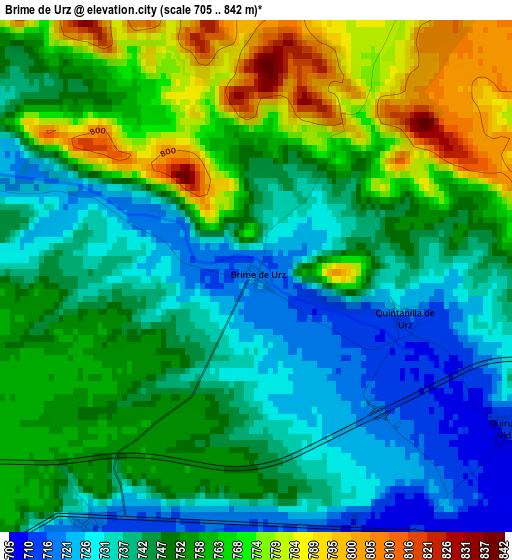 Brime de Urz elevation map