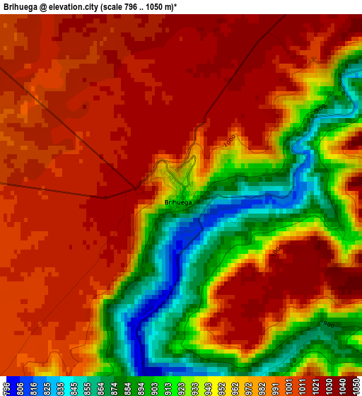 Brihuega elevation map