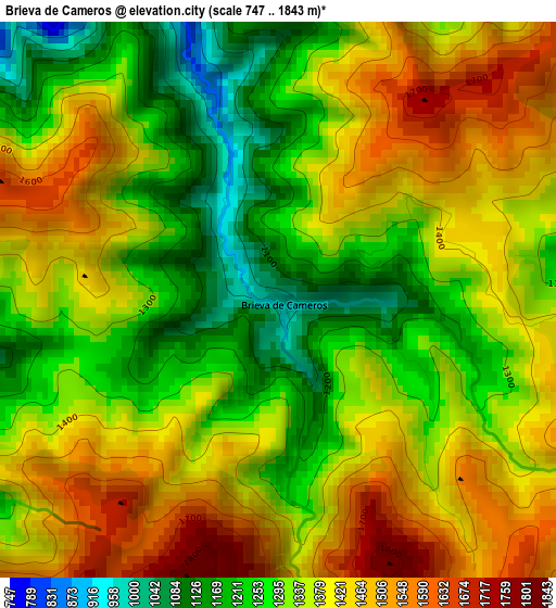 Brieva de Cameros elevation map