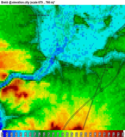 Bretó elevation map