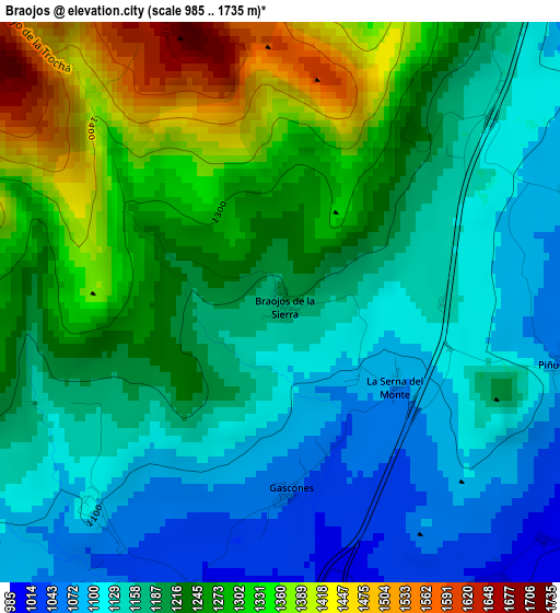 Braojos elevation map