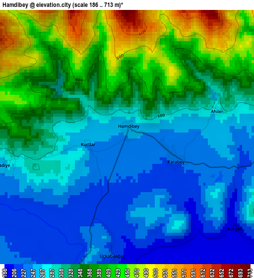 Hamdibey elevation map