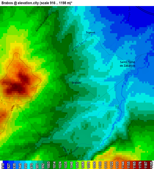 Brabos elevation map