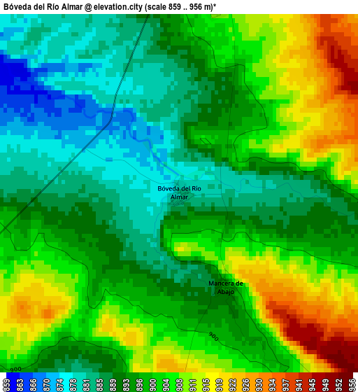 Bóveda del Río Almar elevation map