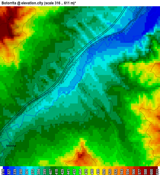 Botorrita elevation map